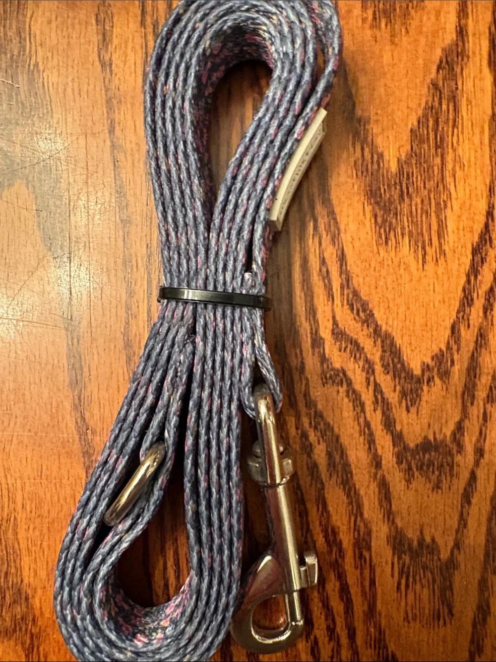 Lucky Brand Gray Floral Dog Leash and Harness Set with Pink Accents